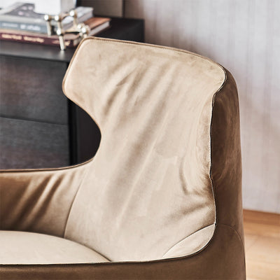 Hippo Camel Suede Accent Chair-Camel