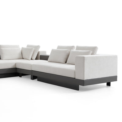 Connery Minimalist White Sectional-White