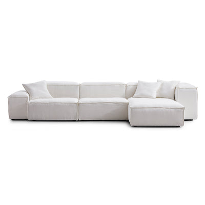 Freedom Modular White Sectional Sofa-White-Low & High-143.7"