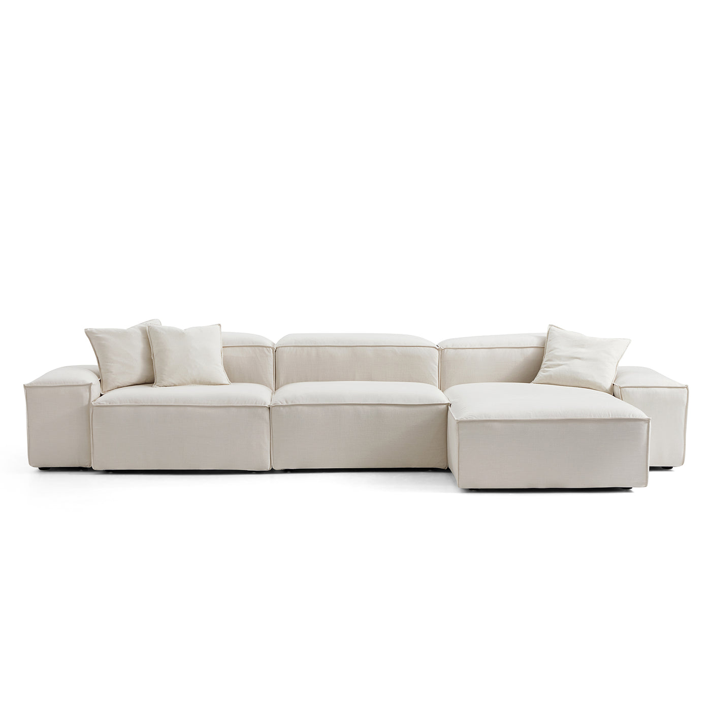 Freedom Modular Sectional Sofa-Beige-143.7"-Low