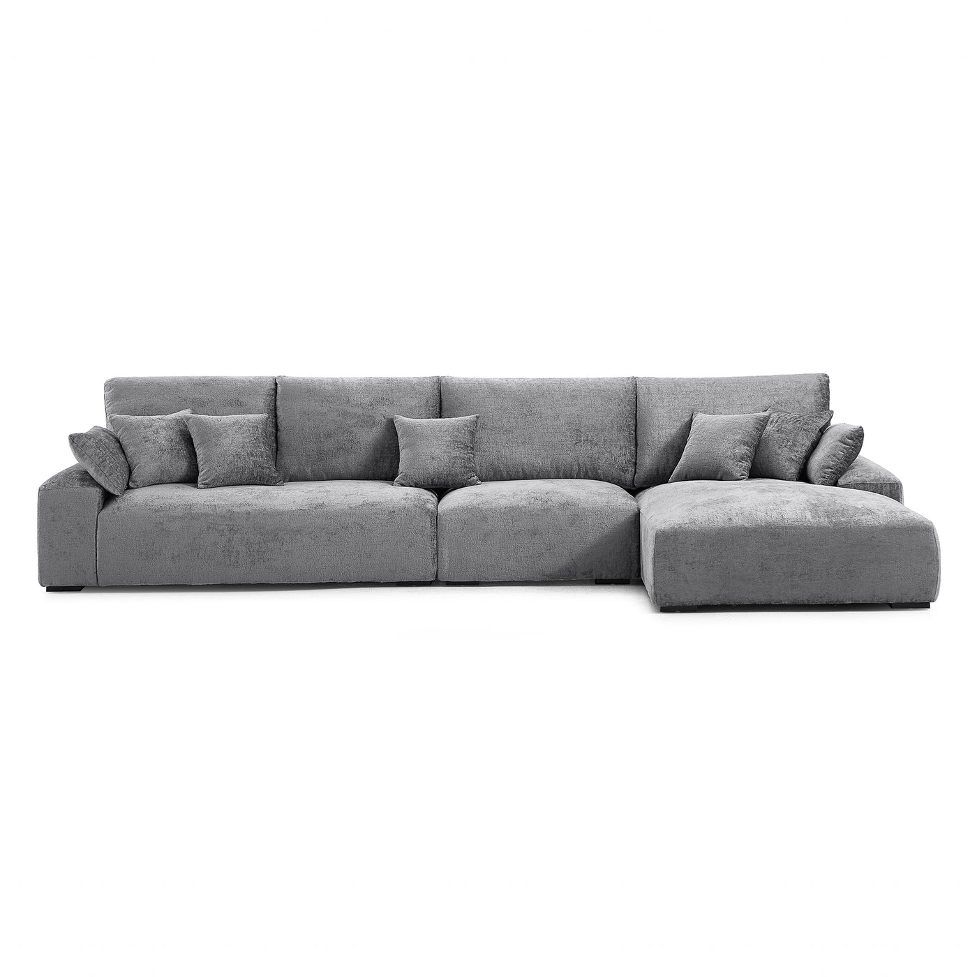 The Empress Gray Sectional-Gray-150.8"-Facing Right