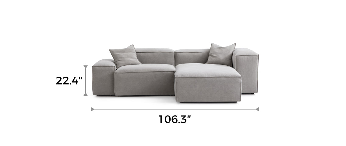 Freedom Modular New Gray Double-Sided Sectional Sofa