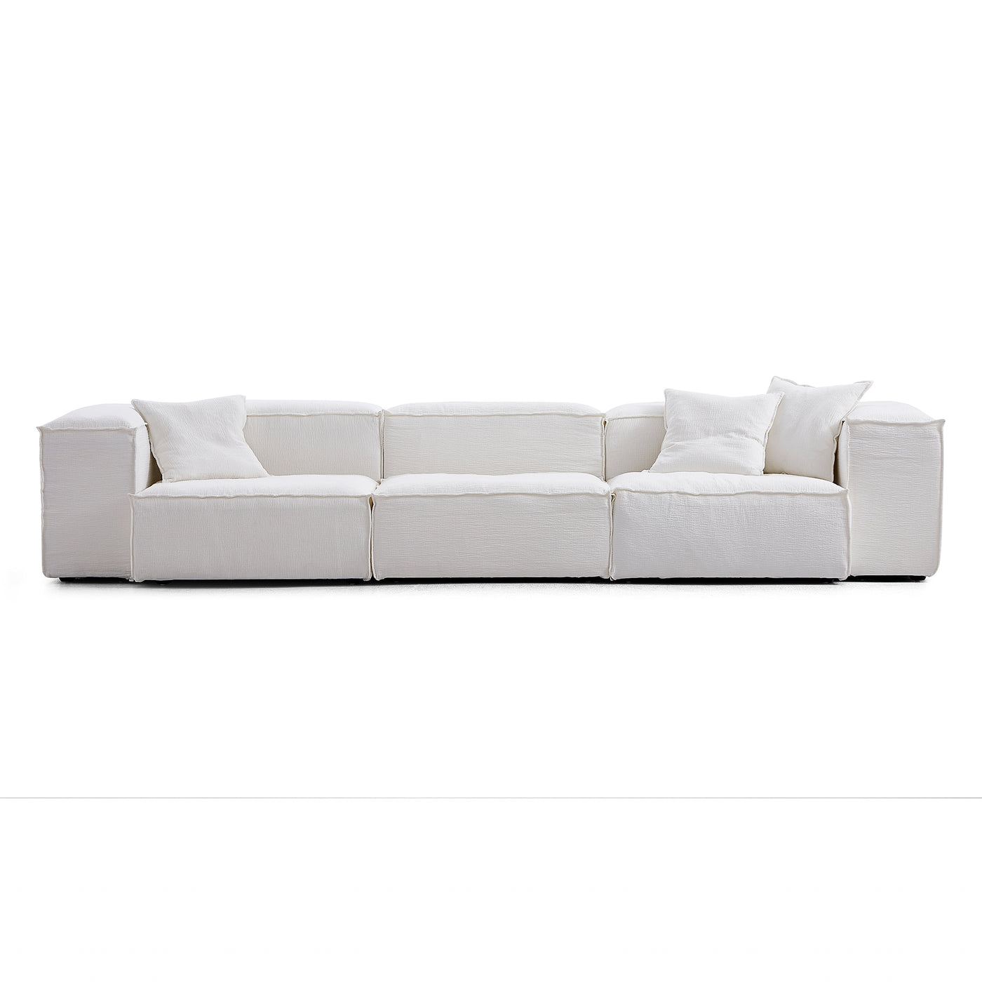 Freedom Modular Gray Sofa-White-High-143.7″