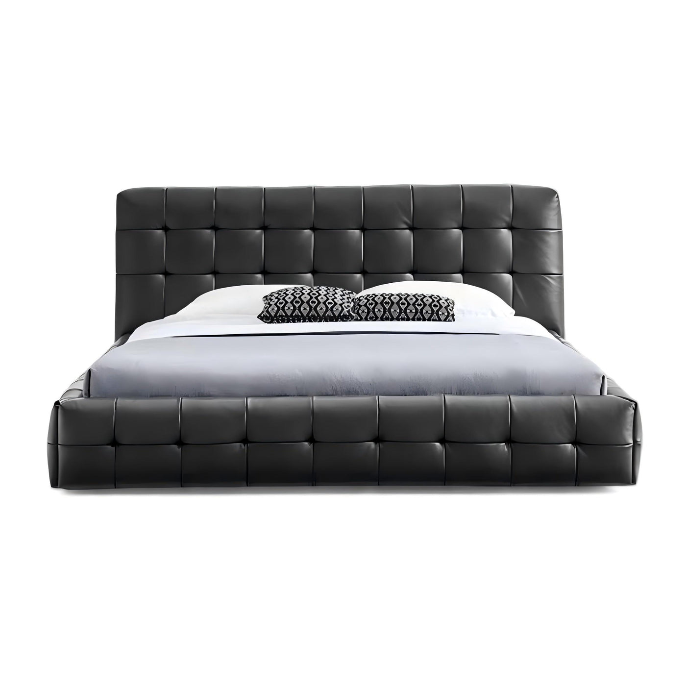 Marshmallow Leather Bed-Black