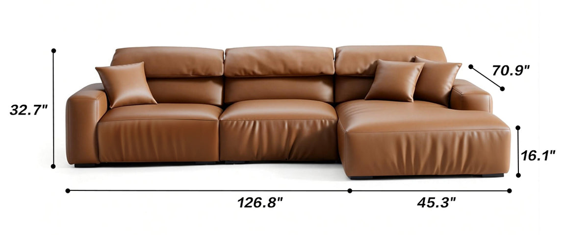 Chestnut Tan Leather Sectional