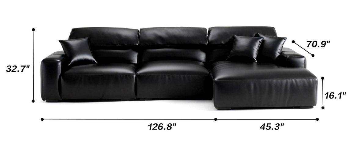 Chestnut Tan Leather Sectional