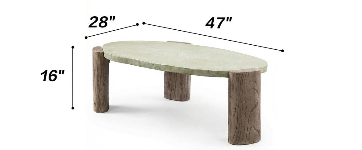 Cement Oval Coffee Table