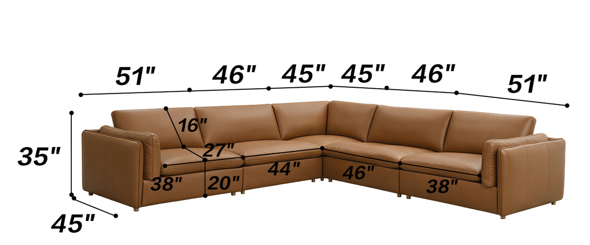 Relax Leather Modular Corner Sectional Sofa