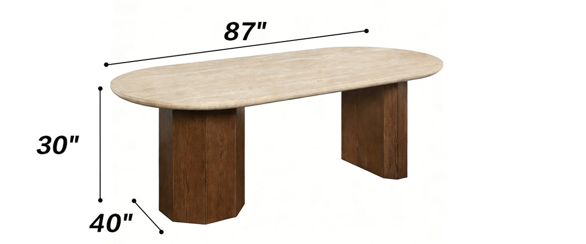 Vale Stone & Wood Dining Table