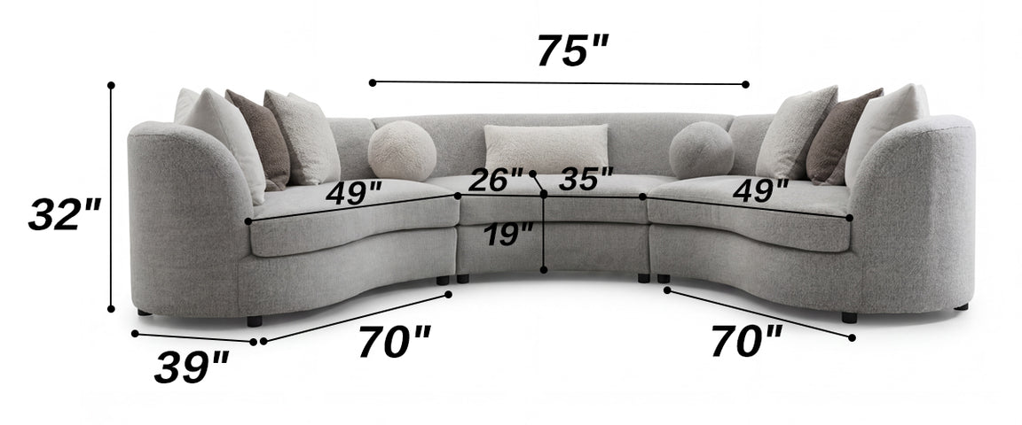 Silva Curved Sectional Sofa