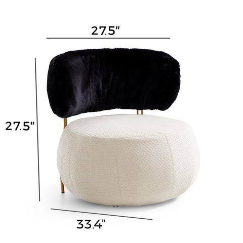 Mono Rounded Polyester Fabric Accent Chair