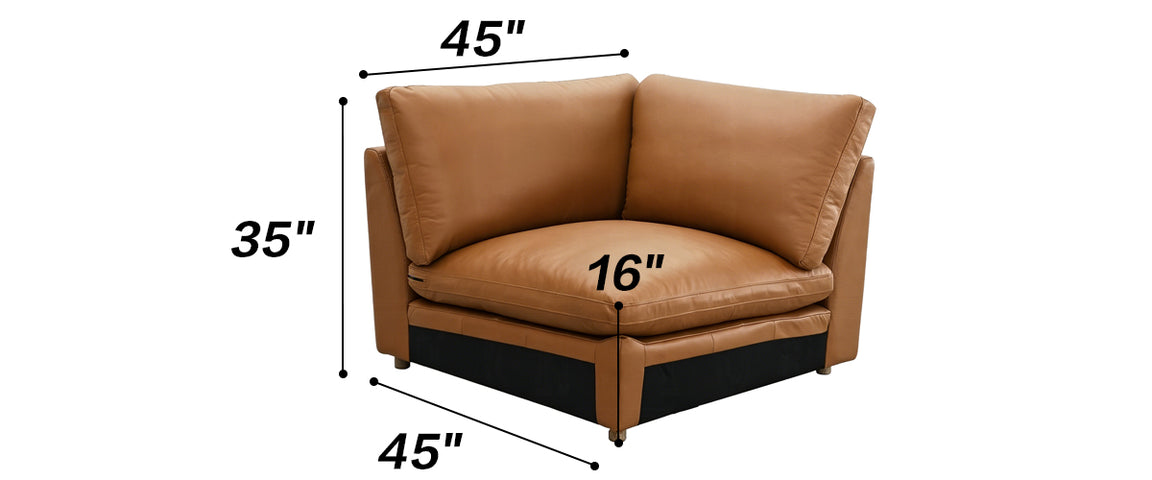 Relax Leather Modular Corner Sectional Sofa