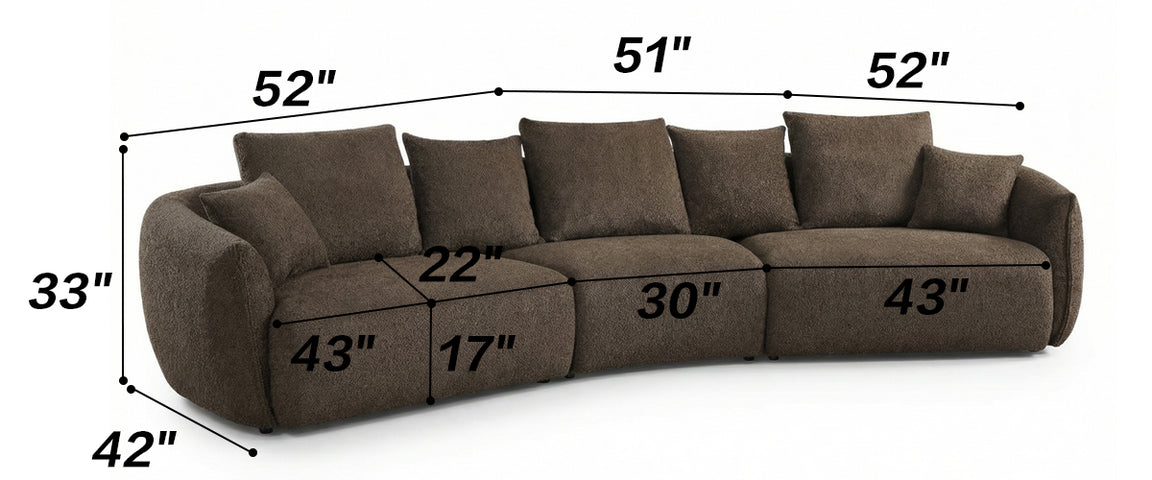 Mocha Curved Sectional Sofa