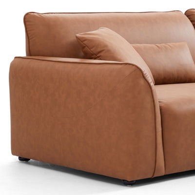 Milano Moda Minimalist Brown Sofa-Brown