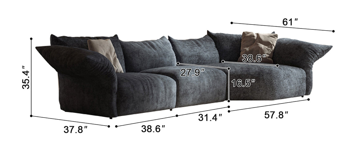 Bloom Curve Chenille Sectional