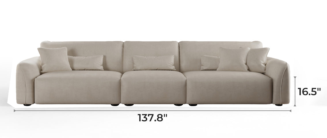 Milano Moda Minimalist Beige Sofa