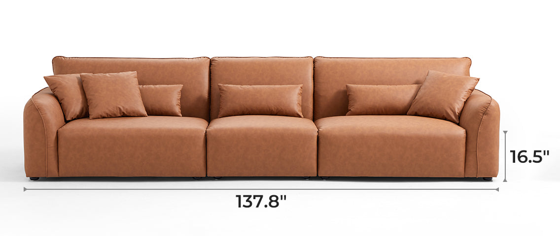 Milano Moda Minimalist Brown Sofa