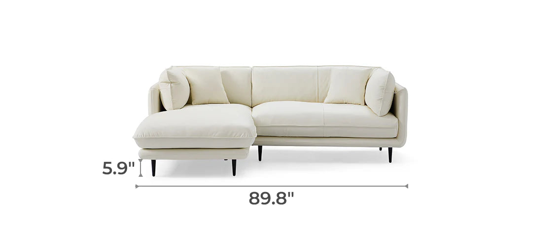 Vanilla Brown Genuine Leather Sectional