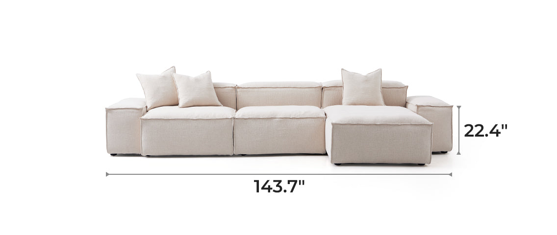 Freedom Modular Khaki Double-Sided Sectional Sofa