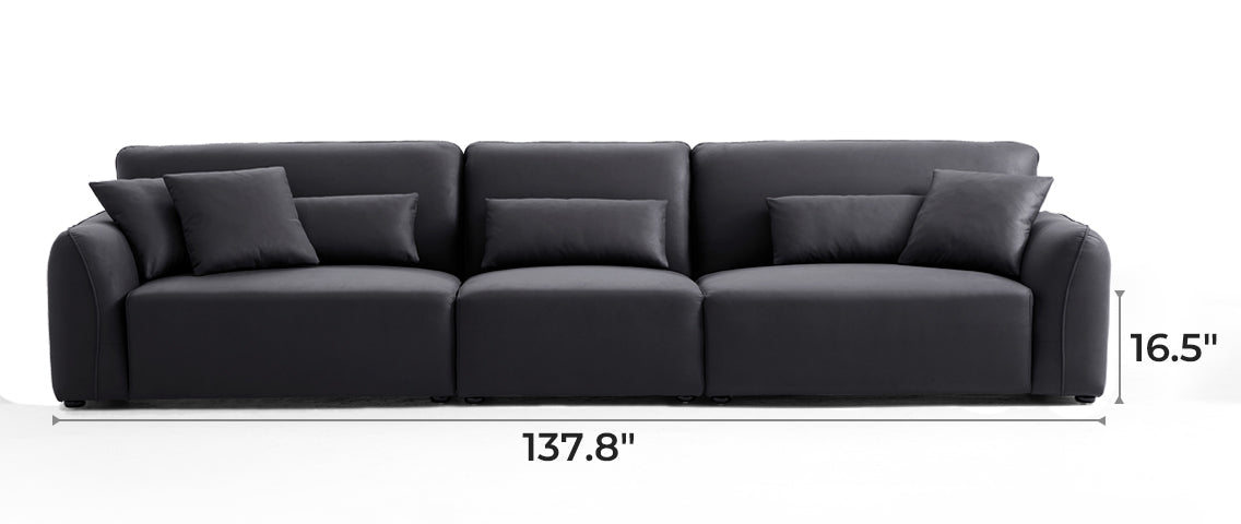 Milano Moda Minimalist Black Sofa