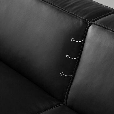 Kendall Italian Top Grain Leather Sofa-Black