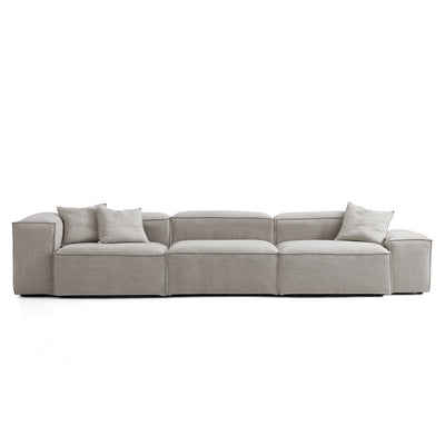 Freedom Modular New Gray Sofa-Sand-143.7"-Low & High