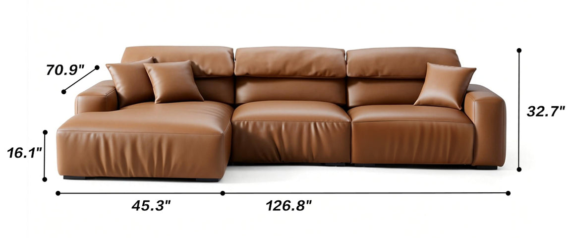 Chestnut Tan Leather Sectional