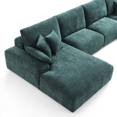 The Empress Navy Blue U Shaped Sectional-Green