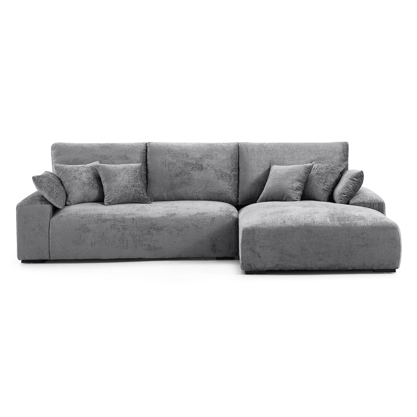 The Empress Beige Sectional-Gray-115.4"-Facing Right