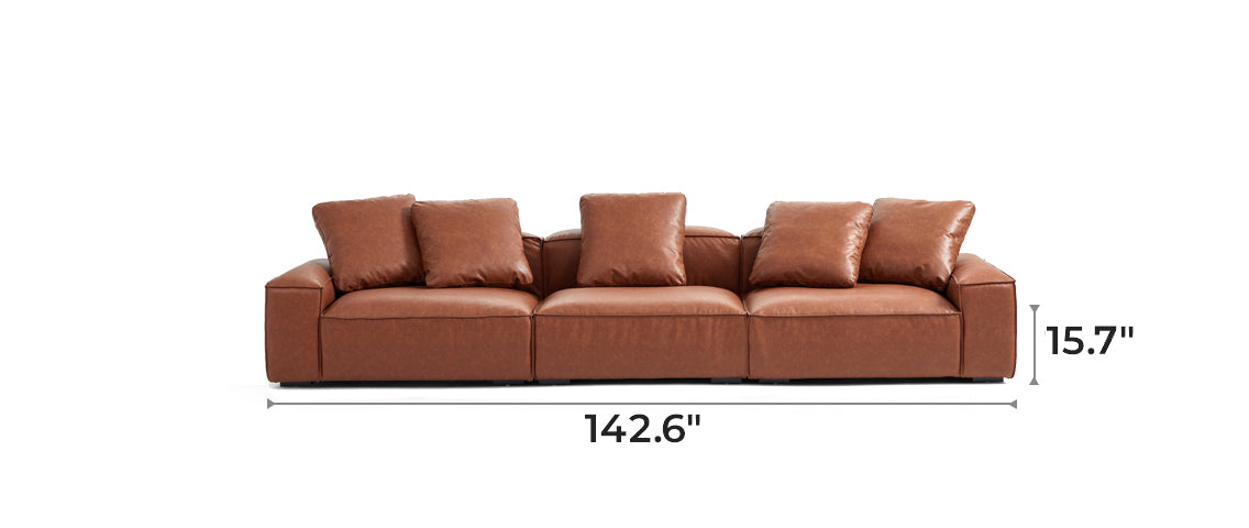 Garvon Vintage Reddish Brown Leathaire Sofa