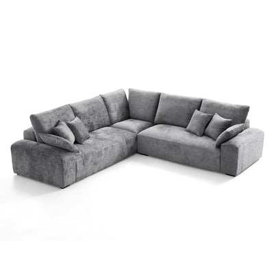 The Empress Gray Corner Sectional Sofa-Gray-109.5"