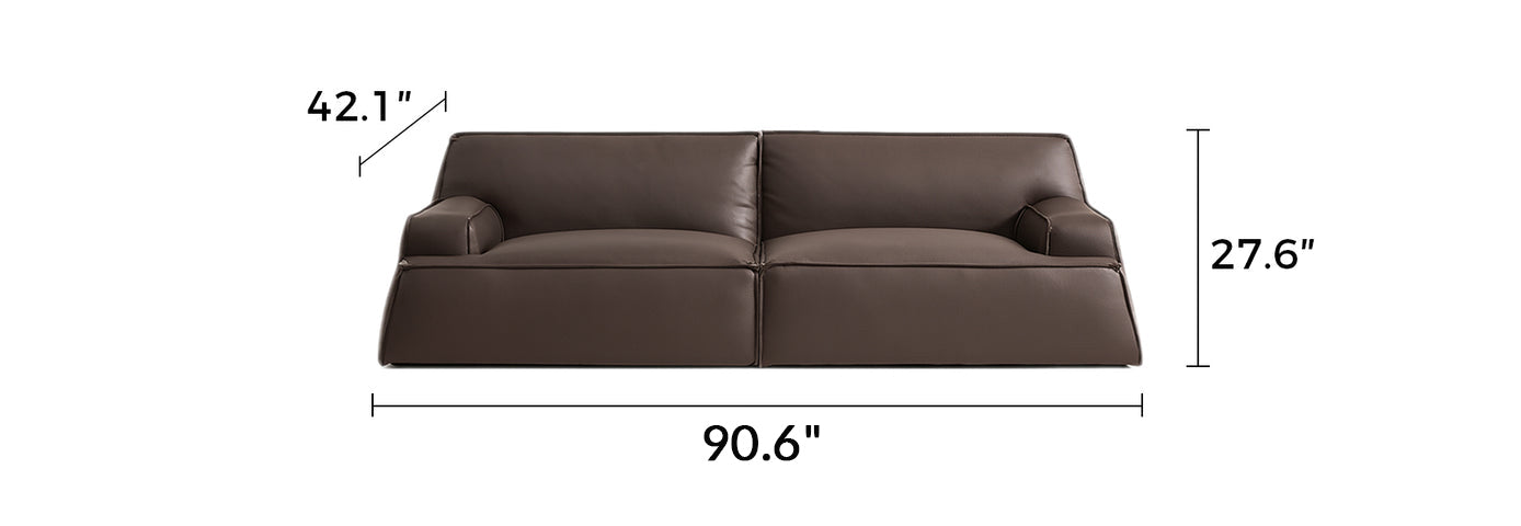 Deacon Minimalist Top Grain Leather Sofa