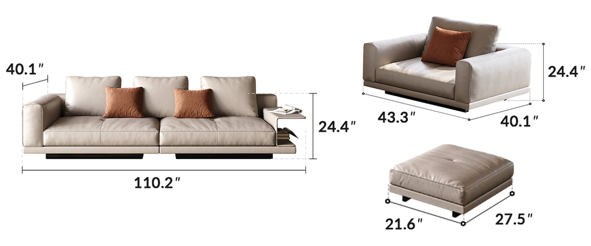 Connery Elevate Floating Leather Sofa