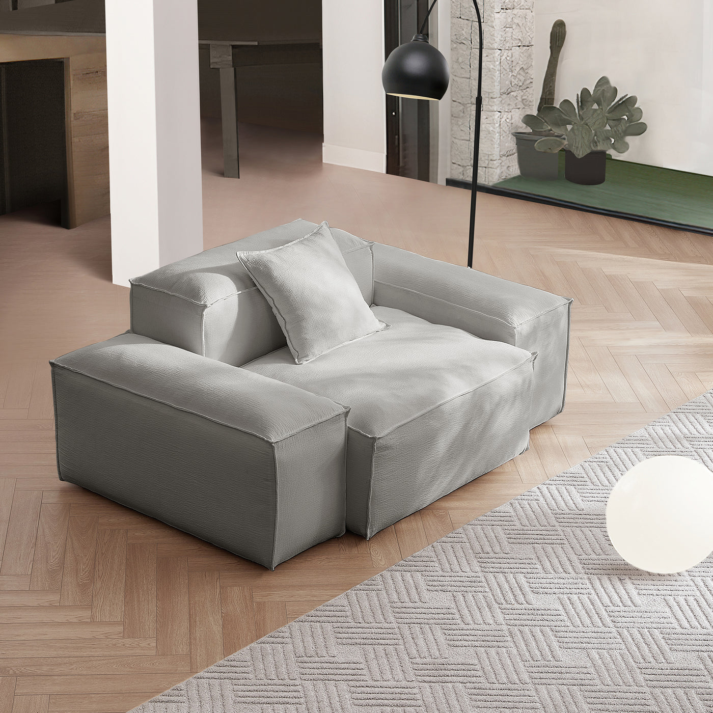 Freedom Modular Gray Accent Armchair-Gray