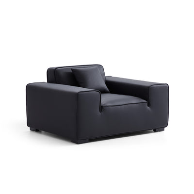 Domus Modular Black Leather Armchair-hidden