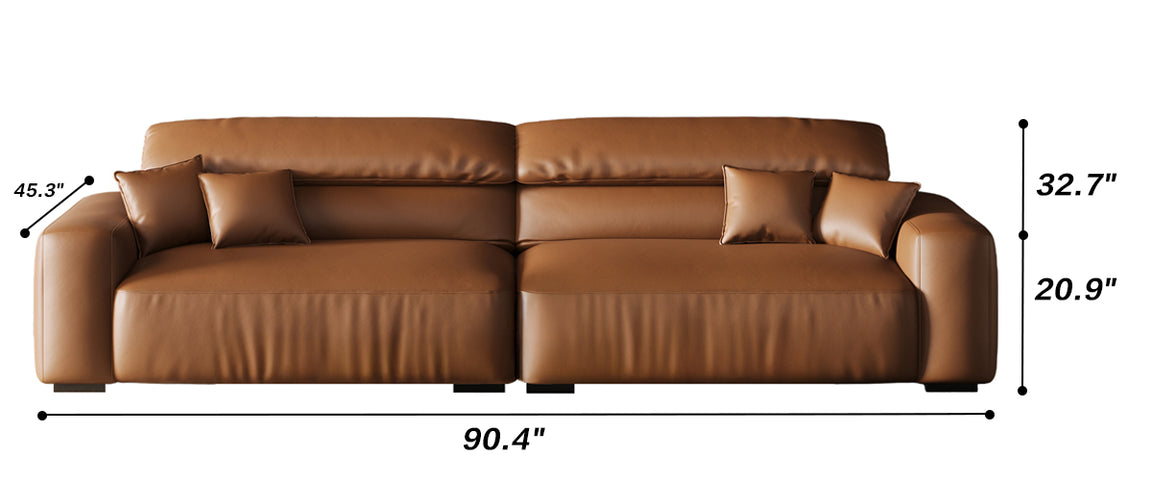 Chestnut Tan Leather Sofa