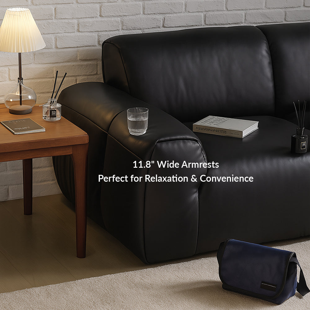 Rex Leather Sofa-Black