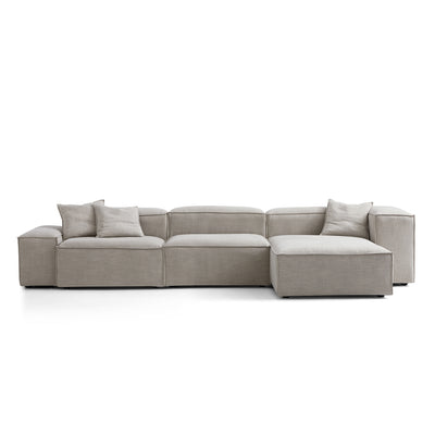 Freedom Modular New Gray Sectional Sofa-Sand-143.7"-Low & High