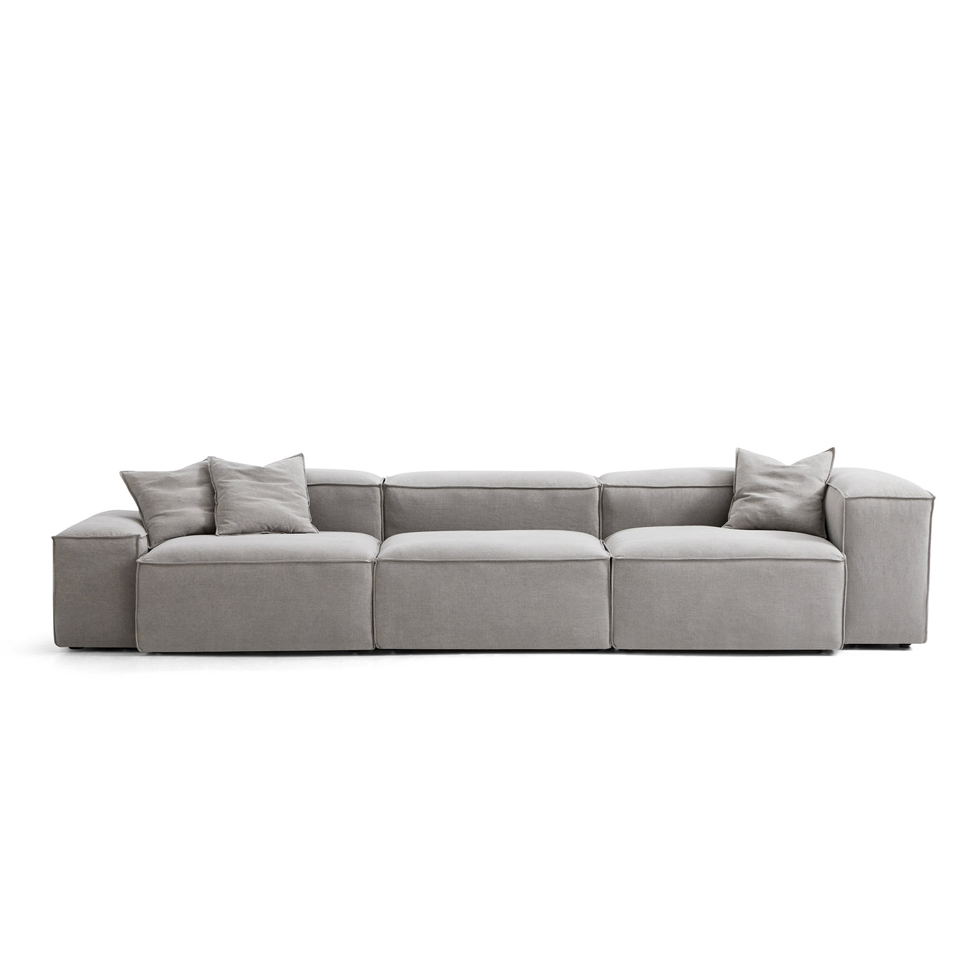 Freedom Modular Sofa-New Gray-143.7"-Low & High