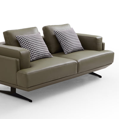 Olivia Top Grain Genuine Leather Sofa-Olive