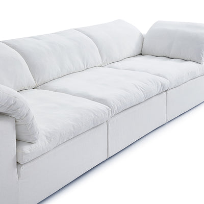 Tender Wabi Sabi White Sofa and Regular Ottoman-White