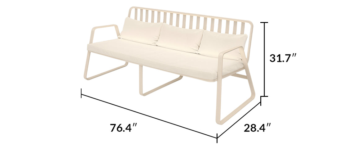 Mykonos Aluminum Outdoor Patio Conversation Set with Cushions