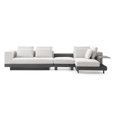 Connery Minimalist Blue Sectional-White-147.0″-Facing Right