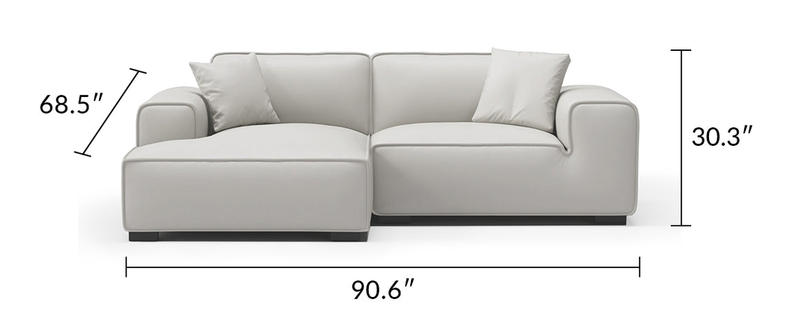 Domus Modular Black Leather Sectional Sofa