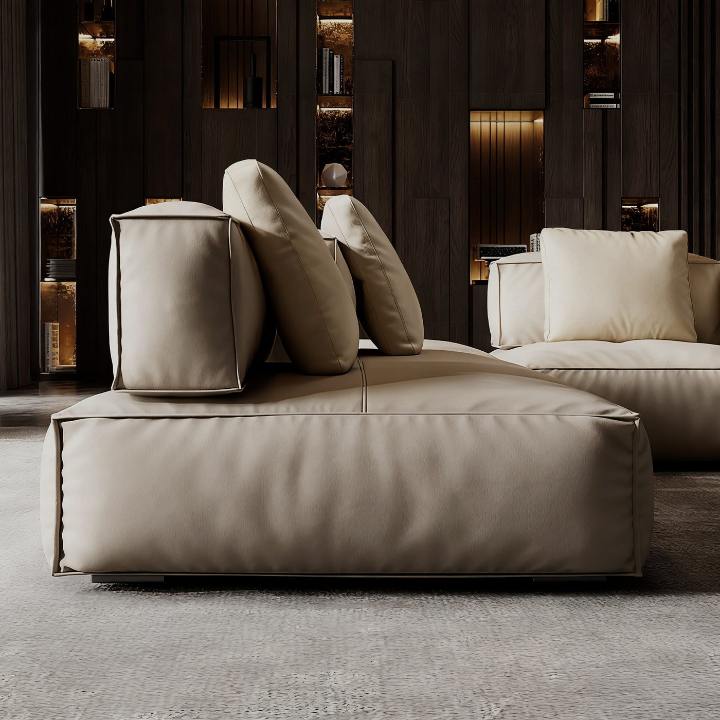 Sugar Cube Leather Sectional