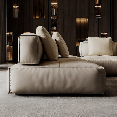 Sugar Cube Leather Sectional