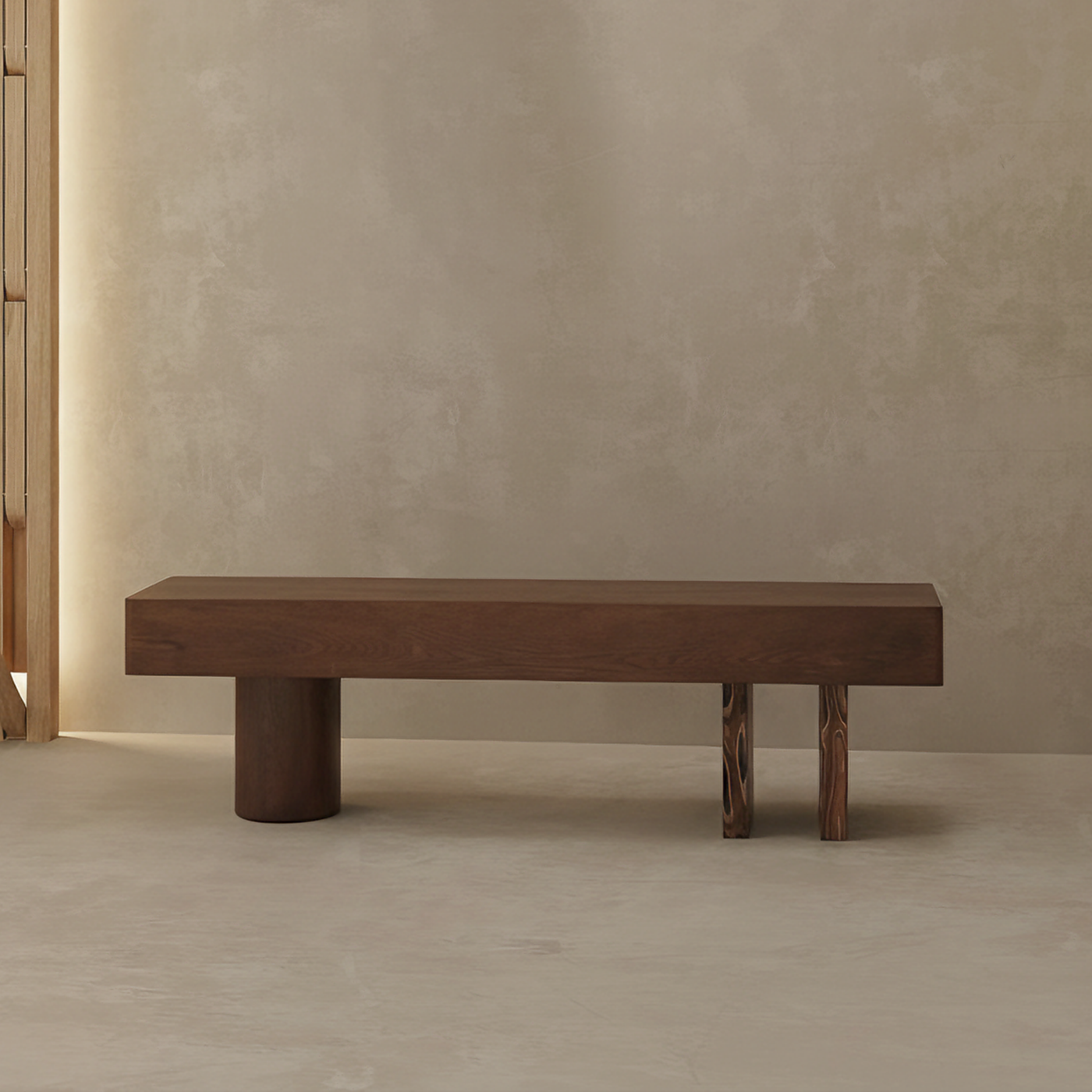 Kodo Sculpted Wood Bench