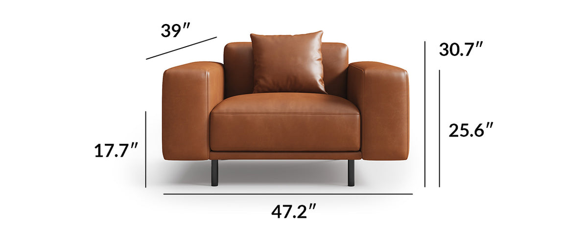 Noble Beige Leather Sofa and Ottoman