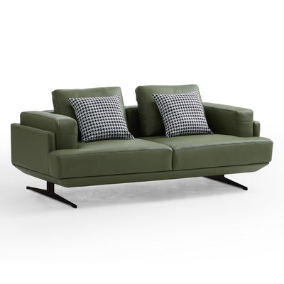 Olivia Green Top Grain Genuine Leather Sofa-Green