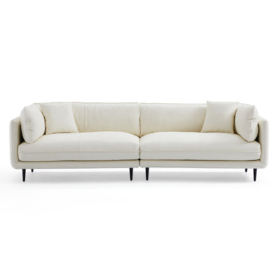 Vanilla White Leather Sofa-hidden